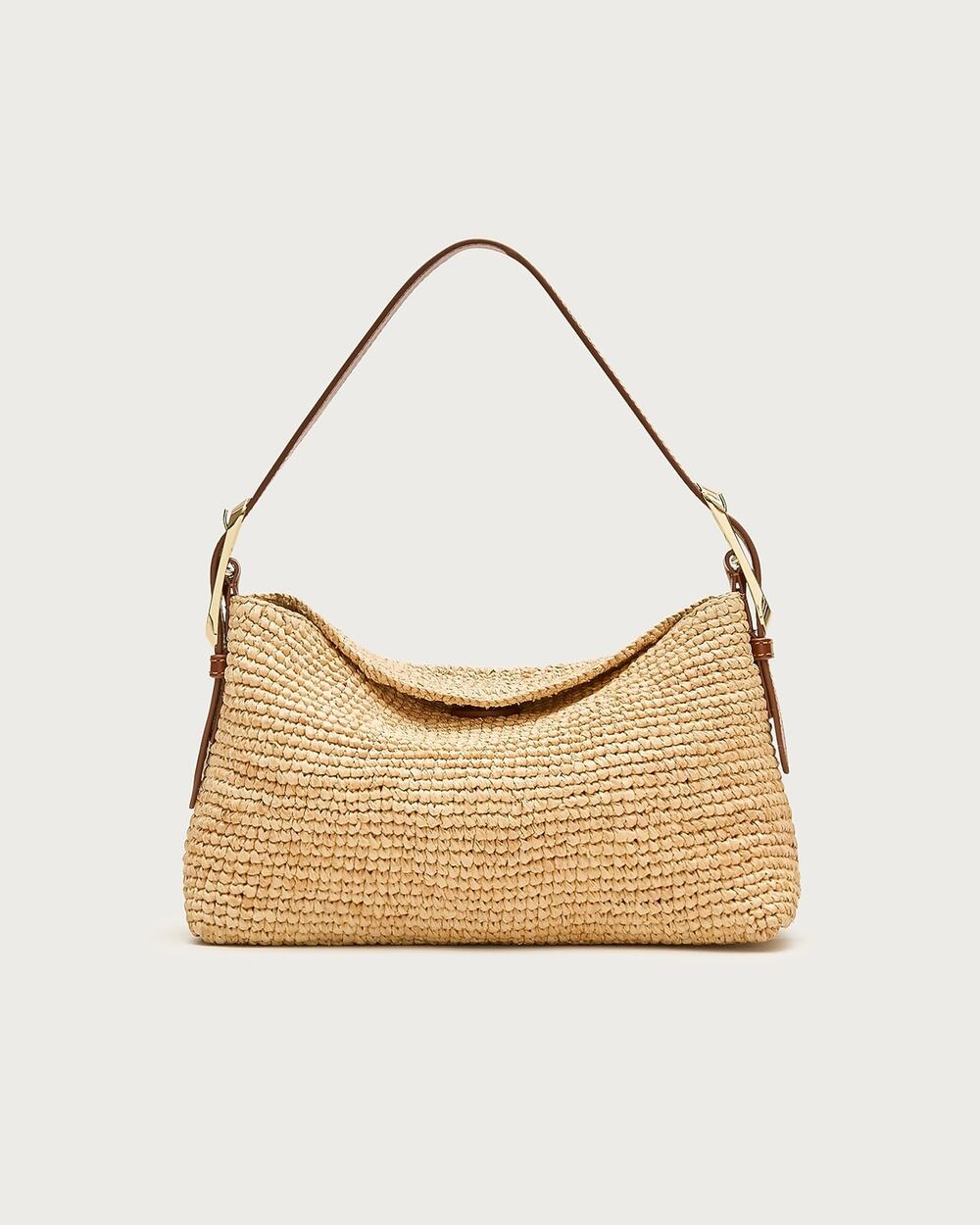 J.Crew Berkeley Small Handknotted Shoulder Bag Raffia Leather Gold CR882 NWT